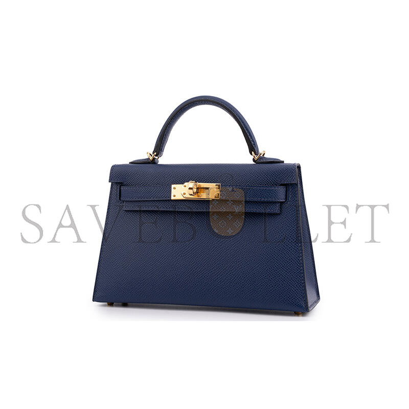 H**mes MASTER KELLY MINI II BLUE SAPPHIRE EPSOM (19*12*5.5cm)